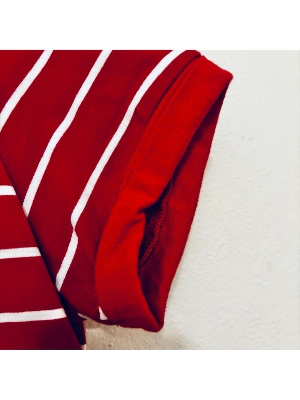 Lulus Red & White Striped Mini T-Shirt Dress S - Picture 8 of 10